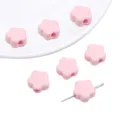 Hellrosa Acrylperlen in Blumenform für DIY-Schmuckherstellung und handgefertigte Armbänder - 20 Stück Packung / Rosa