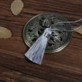 Elegant silver-blue vintage style DIY tassel pendant for bookmarks and traditional accessories - 1 Piece / Light Gray