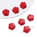 Glänzende rote Acryl-Blütenperlen für DIY-Schmuckherstellung und Bastelzubehör - 20 Stück Packung / Rot