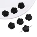 Perles en acrylique noir en forme de fleur pour bijoux et bracelets faits à la main - Noir