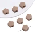 Petites perles fleurs en acrylique marron café pour la fabrication de bijoux DIY - Marron