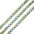 Iridescent faceted nano-plated hematite beads for DIY jewelry making accessories - 4mm (Approx. 100 Pieces/Pack) / Light Green