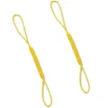 Yellow braided rayon double-headed phone lanyard cord for DIY jewelry accessories - Total Length 9cm (1 Piece Pack) / Yellow