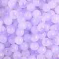 Lavender purple jelly glass round beads with bubble texture for DIY jewelry making - 8mm 50 Counts / Color 20