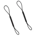 Durable black braided rayon phone lanyard cord featuring a double-loop design for DIY - Black