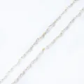 Chaîne artisanale plaquée or 18 carats et perles blanches pour création de bijoux - Style de Perles Enfilées / 4mm/50cm/Pièce