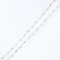 Chaîne perlée élégante plaquée or 18K avec perles blanches pour création de bijoux DIY - Perle avec Perles Dorées Polies / 4mm/50cm/Pièce