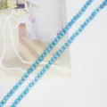 Cuentas sueltas redondas de ojo de gato azul claro para hacer joyas artesanales - Azul lago
