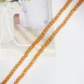 Cuentas redondas de piedra ojo de gato naranja para la creación de joyas hechas a mano - Naranja
