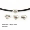 Silver plastic CCB curved tube bail connector for DIY jewelry making 14x13mm size - Curved Tube Bail / 14x13mm (6mm Hole) 50 Pieces/Pack / White Gold