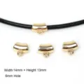 Golden plastic CCB curved tube bail spacer beads with 6mm hole for jewelry DIY - Curved Tube Bail / 14x13mm (6mm Hole) 50 Pieces/Pack / Gold