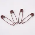 Set of brown spray-painted iron safety pins for garment tags and DIY handmade crafts. - Approx. 20 Pieces (7x30mm) / Brown