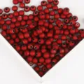 Matte rote lackierte Kunststoffperlen für die Herstellung von DIY-Schmuckzubehör - Rund 8mm (100 Stück pro Packung) / Rot