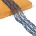 40mm non-elastic dark blue floral lace trim ribbon for DIY garment sewing and craft projects - 15# Navy Blue / 宽度40mm 10码/包