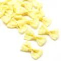 Handmade yellow gingham fabric bow accessories for DIY hair clips and hairbands. - 3x1.5cm 25 Pieces/Pack / Yellow