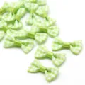 Set of 25 mini green checkered ribbon bow knots for DIY hair accessory making - 3x1.5cm 25 Pieces/Pack / Light Green
