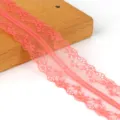 High-quality 40mm coral pink floral non-elastic lace trim ribbon for DIY crafts and sewing - 17# Peach Pink / 宽度40mm 10码/包