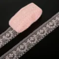 40mm wide light pink non-elastic floral lace ribbon for DIY clothing craft and sewing - 8# Ivory / 宽度40mm 10码/包