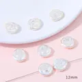 12mm iridescent baroque style acrylic coin beads with faux mother of pearl finish for DIY - 2 Pieces/Pack (12mm) / Flat Round Iridescent (BSG047)