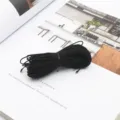 Durable black high-elastic round cord for DIY sewing and crafting projects. - 1mm 25m/Bundle / Black