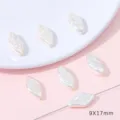 Iridescent marquise acrylic beads with faux mother-of-pearl luster for DIY jewelry - 2 Pieces (9x17mm) / Diamond Iridescent (BSG047)