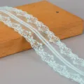40mm light blue non-elastic lace trim ribbon for DIY clothing accessories - 13# Light Green / 宽度40mm 10码/包