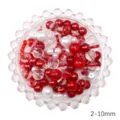Gemischte rote und weiße Perlen 2-10mm für DIY-Schmuckherstellungsprojekte - 30g Packung / Hellrot-Serie