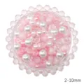 Rosa und weiße 2-10mm Glas- und Kunstperlen für die DIY-Schmuckherstellung und Basteln - 30g Packung / Rosa Serie