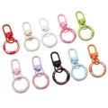 Set of ten colorful alloy donut spring buckles for DIY keychain jewelry craft making - 5 Pieces / Random Mixed Colors