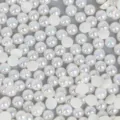 Demi-perles ABS blanches irisées de qualité supérieure à dos plat pour loisirs créatifs - 3mm (1000 Pièces/Paquet) / Beige