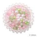 Gemischte 2-10mm Glasperlen und Kunstperlen für DIY-Schmuckherstellung in Rosa und Grün - 30g Packung / Rosa-Grün-Serie