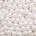 Pure white round ABS acrylic pearl beads for DIY jewelry making necklace and bracelet crafting - 4mm (1000 Pieces/Pack) / White