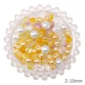 Gemischtes 2-10mm Glasperlen und Kunstperlen Set für DIY-Schmuck in Glasschale - Gelbe Serie