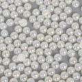 Demi-perles irisées blanches à dos plat pour la fabrication de nœuds pour cheveux et bricolage - 6mm (400 Pièces/Paquet) / Beige
