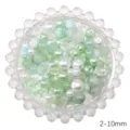 2-10 mm grüne und weiße Glasperlen und Kunstperlen für die DIY-Schmuckherstellung - Grüntöne