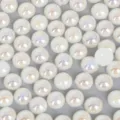 Perles demi-rondes nacrées en ABS blanc iridescent pour accessoires de cheveux DIY - 10mm (150 Pièces/Paquet) / Beige