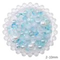 Sortierte blau-weiße 2-10mm Glasperlen und Kunstperlen für DIY-Schmuckherstellung - Blau-Serie