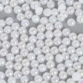 Perles d'imitation ABS demi-rondes blanches irisées pour la création de bijoux DIY - 4mm (1000 Pièces/Paquet) / Blanc