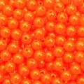 Vibrant orange round acrylic pearl beads for DIY jewelry making crafts - Orange Red