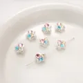 Perles en acrylique en forme d'étoile avec strass colorés pour la création de bijoux DIY - Pentagramme Strass Rond Rose