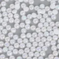 Demi-perles en ABS blanc irisé de qualité supérieure à dos plat pour loisirs créatifs DIY - 6mm (400 Pièces/Paquet) / Blanc
