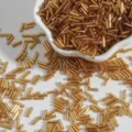 Premium gold silver-lined glass bugle beads for DIY jewelry and embroidery crafts - 15g/Pack Approx 300 Pieces / Golden