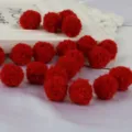 Set mit 20 mm roten gestrickten Polyester-Garnbällen für DIY-Kleidung und Schmuckzubehör - Rot