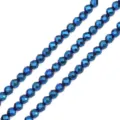 Faceted nano-plated blue hematite round beads for DIY jewelry making accessories - 100颗装 (4mm) / Navy Blue