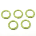 Set of five light green alloy spray-painted spring gate O-rings for DIY jewelry making - Grass Green