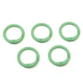 Pack of 5 light green spray-painted alloy O-ring spring buckles for DIY crafts - Green
