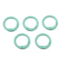 Five turquoise spray-painted alloy spring O-rings for DIY keychains - Cyan