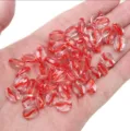 10x8mm transparent glass coffee bean beads with red wavy pattern for DIY jewelry - Coffee Bean Style (BBD349) / 20Pcs/Pack / Red