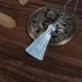 Elegant handmade light blue silk tassel with hanging cord for DIY ancient style bookmarks - 1 Piece / Sky Blue