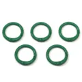 Set of five green alloy spring gate snap hooks for DIY keychain and phone strap making - Dark Green